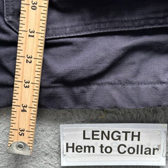 Red Kap Duck Canvas Chore Coat Jacket Mens XXL Navy Blue Quilt Lined Pockets - Picture 5 of 11